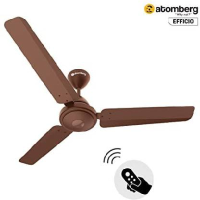 Atomberg Efficio ceiling Fan 1200 MM 1200 mm BLDC Motor with Remote 3 Blade Ceiling Fan  (Matte Brown, Pack of 1)