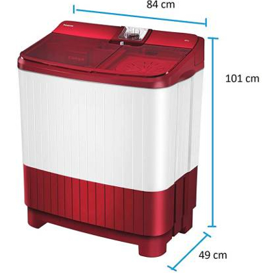 Panasonic 8 kg Semi Automatic Top Load Red, White  (NA-W80H5RRB)
