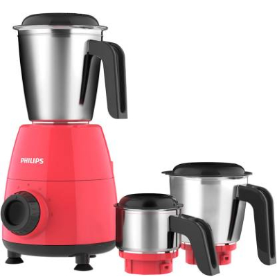 PHILIPS HL7505/02 Daily Collection 500 W Mixer Grinder (3 Jars, Red, Black)
