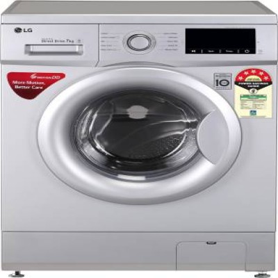 LG 7 kg Fully Automatic Front Load with In-built Heater Silver  (FHM1207ADL)
