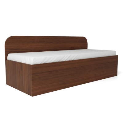 Diwan Single Bed with Storage in Walnut Color