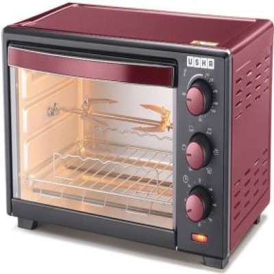 USHA 19-Litre OTGW 3619R Oven Toaster Grill (OTG)  (Wine & Matte Black)