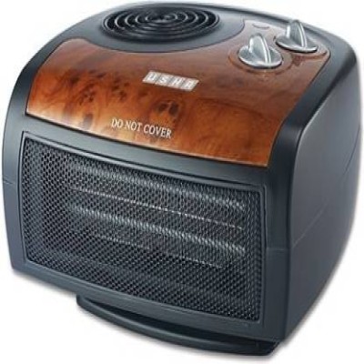 USHA FH 1212 PTC Fan Heater (1212 PTC) 1500-Watt with Adjustable Thermostat (Black/Brown) Fan Room Heater