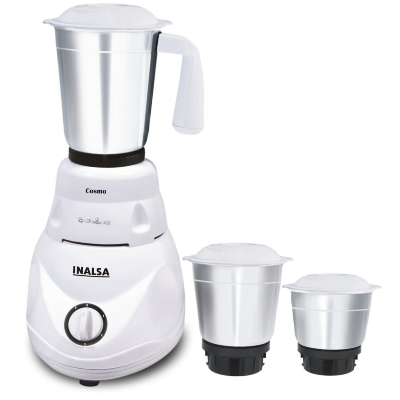 Inalsa Cosmo 550-Watt Mixer Grinder with 3 Jars (White)